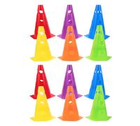 COOPHYA Hexagonal Soccer Training Cones Random Color 12pcs Made of Sturdy PE Material with Integrated Holes Stable Structure Enhances Accuracy for Football Practice for Sports Training