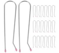 COOPHYA Hot Curler Clips Electric Hot Rollers Replacement for Quick Heating 20pcs U-shaped Metal Hair Roller Clamps Hair Styling Accessories