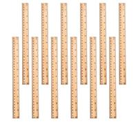 COOPHYA Household Wood Rulers Sturdy Measuring Tool 12pcs Multi-function Straight Ruler Easy to Use for Students and Home Surveying