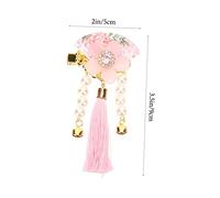 COOPHYA Japanese Kimono Hair Clips with Flower Tassel and Fan Design Lightweight Side Pins for Elegant Hair Accessories for Parties Weddings and Daily Wear Pink
