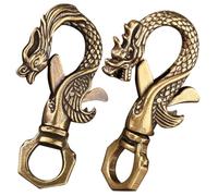 COOPHYA Keychain Clasps, Light and Compact 2pcs Dragon Shaped Antique Brass Metal Key Clips Hooks for Hanging Accessories, Suitable for Belt Hole Or Bag Use