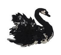 COOPHYA Large Swan Embroidered Applique Patch with Beads and Fabric, Easy to Sew Embroidery Patch for Clothing and Sewing Crafts, for Embellishing Large Bags and Bed Sheets