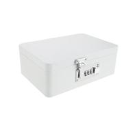 COOPHYA Lockable Metal Tinplate Storage Box with Combination Lock, Compact Rectangular Keepsake Organizer for Letters and Cash, for Home and Office Desktop Use