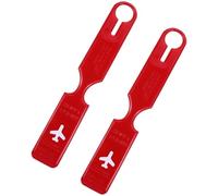 COOPHYA Luggage Tags Travel Suitcase Identifiers Plastic 2 Pieces Red for Airport and Flight Bag Identification