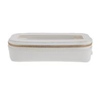 COOPHYA Makeup Bag for Women Large Capacity Portable Travel Cosmetic Organizer with Waterproof Pu and PVC Material Secure Zipper Closure White Toiletry Pouch for Travel