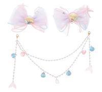 COOPHYA Mermaid Hair Clips and Babies, Fabric Seashell Hair Accessories with Comfortable Fit and Versatile Use, for Princess Birthday Parties and Everyday Adventures