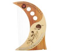 COOPHYA Metal String Lyre Harp 19-String Wooden Instrument with Tuning Wrench Delicate Retro Style Lightweight Harp for Beginners and Children Portable Music Instrument