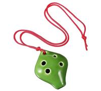 COOPHYA Mini Ceramic Ocarina 6-hole Short Mouth Wind Instrument with Lanyard and Music Sheet for Beginner Ocarina Players and Folk Music Practice