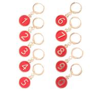 COOPHYA Mini Circle Stitch Markers Numbered Alloy Stitch Holder Rings with Storage Box for Knitting and Craft Projects, Versatile Use Red Round Markers