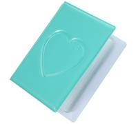 COOPHYA Mini Photo Album for Photocards with Heart Hollow Mirror Cover, 3-Inch Single Pocket in Mint Green, Reusable Family and Friend Photo Book for Card Storage and Collection