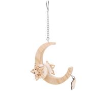 COOPHYA Moon Shape Wooden Bird Swing for Parrots and Birds Beige Parakeets Balance Training Providing A Fun Place to Climb and Balance