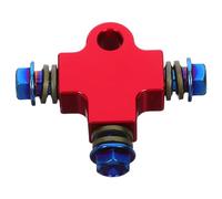 COOPHYA Motorcycle Brake Hose Fitting Hydraulic Brake Line Tee Connector with Titanium Burnt Bolts for Motorbikes and Electric Scooters