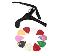 COOPHYA Multi-function Plastic Guitar Capo with High Elastic Spring Protecting Instrument against Damage Black Colour for Acoustic and Electric Random Color