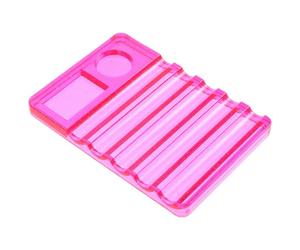 COOPHYA Nail Art Pen Holder with 5 Compartments and Mixing Palette, Plastic Manicure Tool Stand Accommodates Blending Brushes, for Nail Salon Or Workspace Use