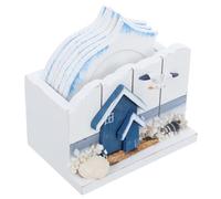 COOPHYA Nautical Mediterranean Coasters Set in Rustic Wood for Desk and Seaside Themed Home Accessories