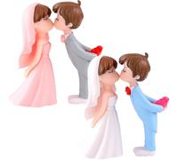 COOPHYA of Romantic Couple Figurines and Holiday Use 2 Pairs Miniature Sculptures for Creating A Sweet and Loving Atmosphere for Home Decoration on Your Desktop