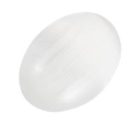 COOPHYA Polished Selenite Palm Stone Massage Ball Hand Exerciser, White Plaster Stone, 2.36x1.77x0.8, for Meditation, Relaxation, Fitness Accessory, Home, Elderly