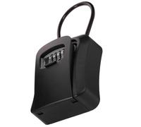 COOPHYA Portable Black Key Lock Box with Password Setting to 10,000 Combination Possibilities, Zinc Alloy and Steel Security Lock Box for Keys, for Businesses and Real Management