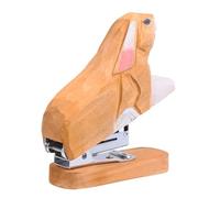 COOPHYA Rabbit Shape Wooden Manual Stapler Portable Design for Office and Home Use Creative Student Stationery Back to School Supplies Khaki Finish
