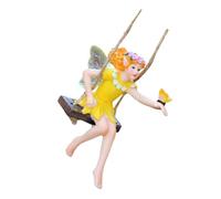COOPHYA Resin Garden Flower Fairy Swing Statue Outdoor Tree Hanging Ornament for Patio Lawn Decorative Fairy Figurine Sculpture