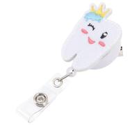 COOPHYA Retractable Badge Holders with Cute Teeth Shape Design, Made of Felt and Abs Material, Easy to Carry with Clip on The Back, and Office Use