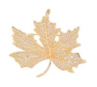 COOPHYA Rhinestone Maple Leaf Brooch Pin Elegant Metal Lapel Pin for Women and Men Scratch-resistant Autumn Fall Fashion Accessory Secure Collar Brooch for Suits and Seasonal Outfits