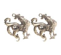 COOPHYA Rooster Statue Adornment Brass 2pcs Pendants Bag Pendant Not Easy to Deform Vintage Decorative Ornaments for Home and Keychain Accessories