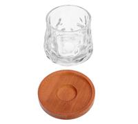 COOPHYA Rotating Whiskey Glasses Whisky Cup 160 Ml Glass Wooden Base Unique Playful Elegant Style Stable Base for Cocktails and Drinking at Home Bars