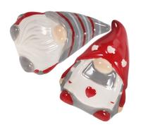 COOPHYA Salt and Pepper Christmas Set 1 Pair Ceramic Seasoning Bottle Gnome-Shaped Small Spice Jars for Cooking Practical and Convenient Storage in Small Kitchens