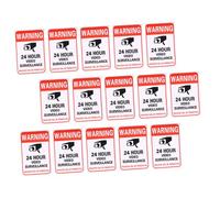 COOPHYA Security Warning Sign with Easy Attachment and Weather Resistant Paper Material 100pcs Video Adhesive Labels No Trespasser Security Sign Stickers for Work and Car Bumpers