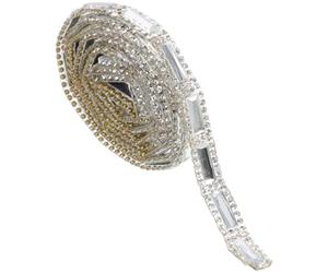 COOPHYA Self-Adhesive Rhinestone Ribbon Roll for Decorations and Clothing Craft, Glass Material with Lightweight Design, Can Be Glued Or Sewn and Trimmed to Length for DIY Arts and Crafts