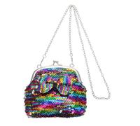 COOPHYA Sequined Mini Shoulder Bag with Butterfly Bow, Portable Glitter Coin Purse for and, Colorful Crossbody Pouch for Outdoor and Daily Use