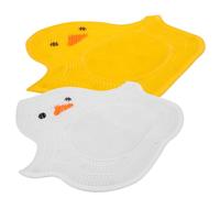 COOPHYA Silicone Bath Mat with Yellow Animal Design, Non-Slip Suction Cup Foot Scrubber Mat 40X45Cm for Shower, Exfoliating Foot Massage Pad for Bathroom Safety and Spa Use