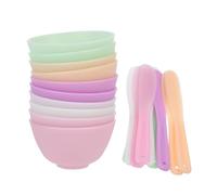 COOPHYA Silicone Salon Mask Bowl Set for DIY Beauty Mixing, Multifunctional and Long-term Use Cosmetic Stirring Bowl with Random Colour, for Facial Mask Preparation Random Color