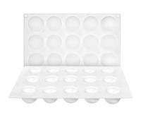 COOPHYA Silicone Sphere Mousse Molds 2 Pcs 15-Cavity Round Shape for Chocolate and Cake Baking at Birthday Parties