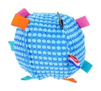 COOPHYA Squeaky Plush Dog Ball with Built-in Bell for Puppies and Dogs Soft Plush Material Blue Colour and Owner-pet Interaction