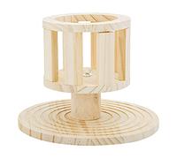 COOPHYA Standing Rack for Rabbits and Guinea Pigs Wooden Feeder with Smooth Surface and Nibble-resistant Synthetic Material, Khaki Colour Feeding Station for Healthy Hay and Food