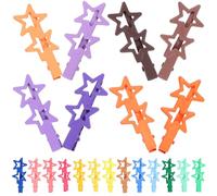 COOPHYA Star Hair Clips Set Metal 21 Pcs Duckbilled Hair Clips Five-pointed Star Candy Colour Three-gradient for Daily Home Use