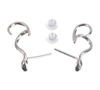 COOPHYA Sterling Silver Snake Shaped Earrings S925 Small Ear Accessories for Women White Gold Plated Jewelry Eardrops Stylish Snake Jewelry for Daily Wear