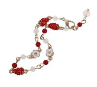 COOPHYA Strawberry Charm Bracelet for Women Adjustable Beaded Stretch Bracelet with Colorful Fruit Pendants Handmade Cute Friendship Jewelry for Daily Wear