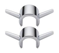COOPHYA Strong Clasp Shower Bar Hook 2pcs ABS No Drill Mount for Bathroom Accessories Silver Finish