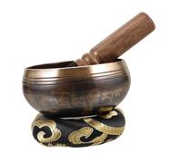 COOPHYA Sutra Bowl Singing Bowl for Meditation Yoga Accessory Flat Bottom Made of Metal for Decorative Use in Yoga Practice