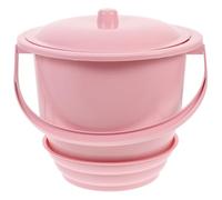 COOPHYA Thickened Portable Urine Bucket with Lid, Red Handheld Chamber Pot for Nighttime Use, Home Medical Bedpan Suitable for Mobility and Bathroom Assistance