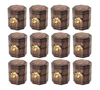 COOPHYA Treasure Candy Boxes Foldable Hexagonal Paper 20pcs in Coffee Colour Vintage Style Party Favor Boxes Portable Goodie for for Halloween Game Party Supplies