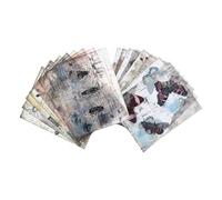 COOPHYA Vintage Journal Material Paper Set, 4 Packs Large-Sized English Background Sheets for DIY Crafts, Scrapbooking, Wrapping and Stationery, Retro Decorative Paper for Journaling