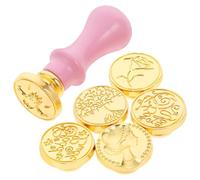 COOPHYA Wax Seal Stamp Set Easy to Use and Removable Metal with Wooden Handle Elegant Alloy Material Wax Envelope Seal Stamp Kit for Weddings and Business Events