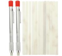 COOPHYA Welders Marking Pens Welding Work Tools Soapstone Holder with 12 Refills Marks for Steel Aluminum Construction and Welding Applications