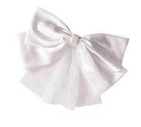 COOPHYA White Shape Wedding Handmade Bow Textile Hair Clip Hair Accessory Comfortable to Wear