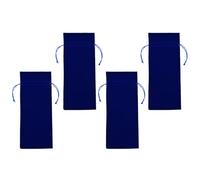 COOPHYA Wine Bottle Bags Blue Festive Wine Covers Flannelette 4pcs with Drawstring Design for Dinner Parties and Christmas Holiday Packaging, Housewarming Pouches