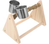 COOPHYA Wooden Bird Training Perch Stand Parrot Training Rack Sturdy Natural Wood Desktop Parrot for Pet Bird